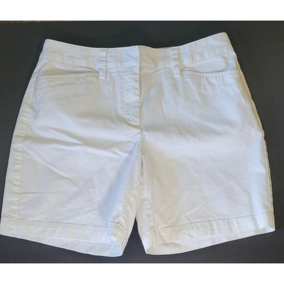 Lands End mid rise white cotton shorts size 4 NWOT - Picture 1 of 4